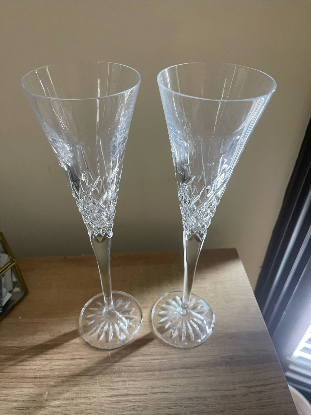 Waterford crystal champagne flutes